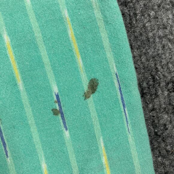 Woolrich Button Down Shirt Mens Large Green Striped Short Sleeve Casual Outdoor - Picture 2 of 10